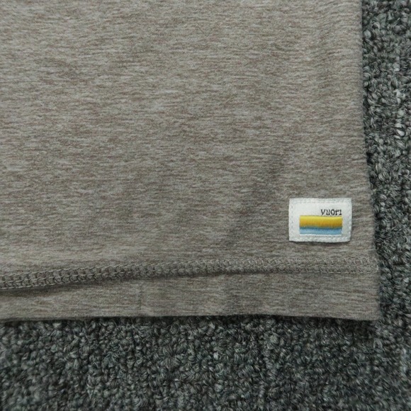 Vuori Shirt Mens Large Brown Heather Strato Tech Short Sleeve Lightweight - Picture 3 of 7